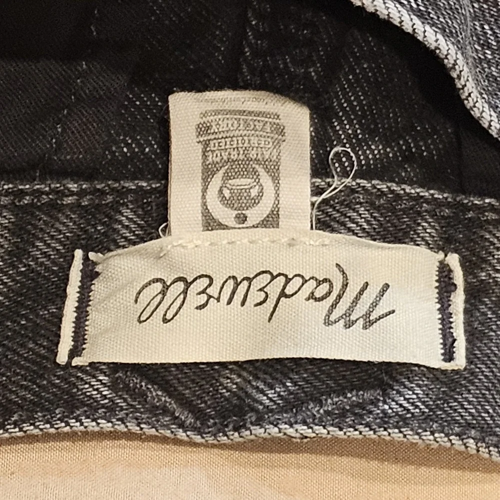 Madewell Womens Low Slung Straight Cargo Jeans Ranney Wash Snap Pockets‎ Size 26